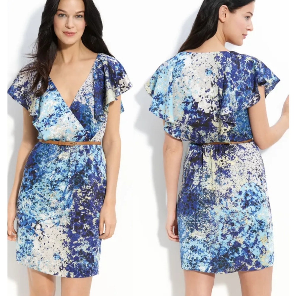 Julie Dillon printed dress with draped sle…